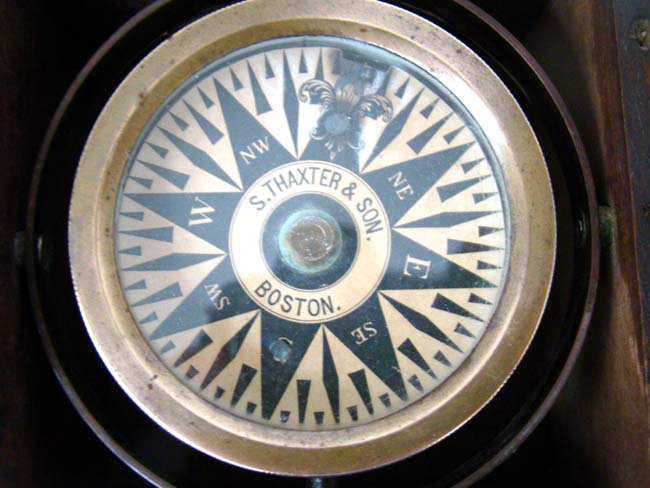 A Civil War era small boat dry card Compass by S. Thaxter & Son, Boston, circa 1865